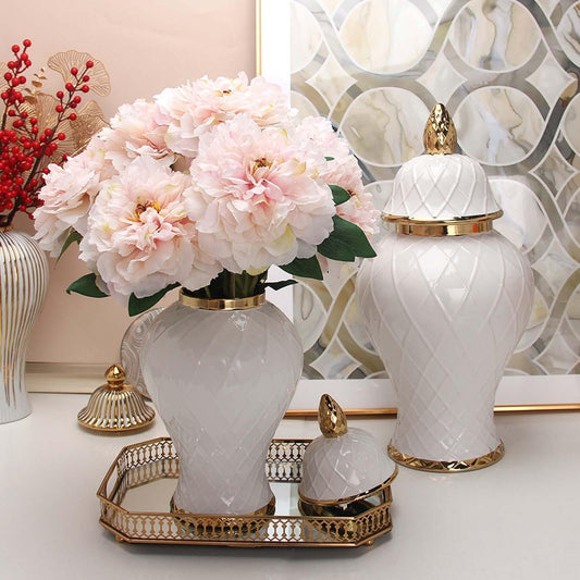 Light Luxury Ceramic Gold Vase Ornaments - Pacisia