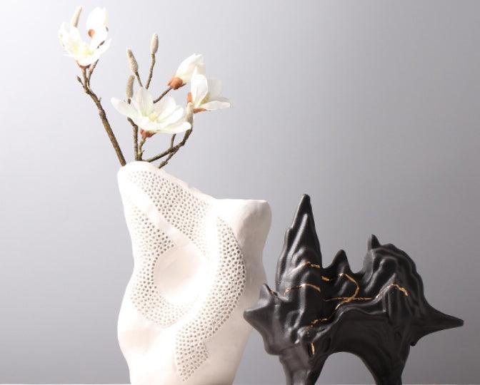 Light Luxury Decoration Model Room Decoration Vase Hole Special-shaped Flower Device - Pacisia