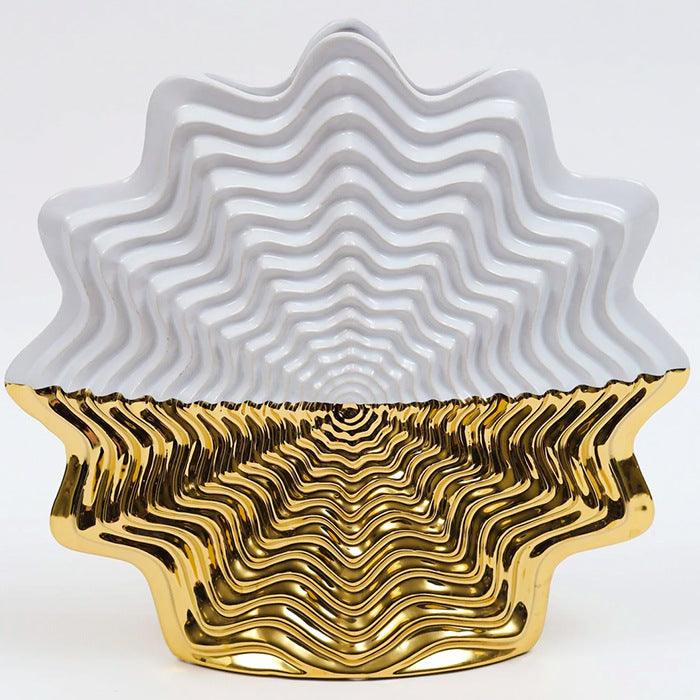 Light Luxury Electroplated Gold Ceramic Vase - Pacisia