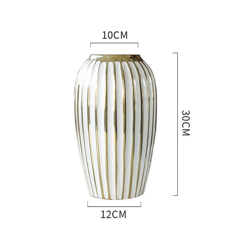 Light Luxury Electroplated Gold Modern Ceramic Vase Ornaments - Pacisia