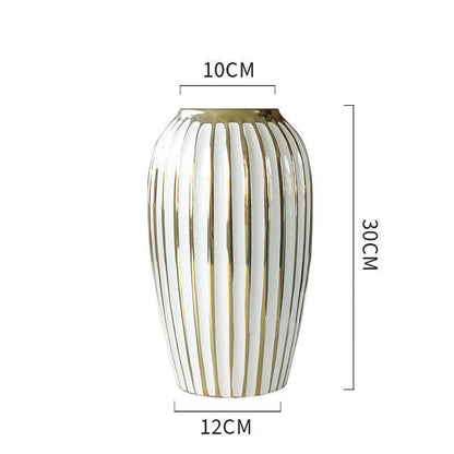 Light Luxury Electroplated Gold Modern Ceramic Vase Ornaments - Pacisia