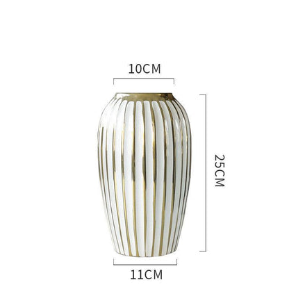 Light Luxury Electroplated Gold Modern Ceramic Vase Ornaments - Pacisia