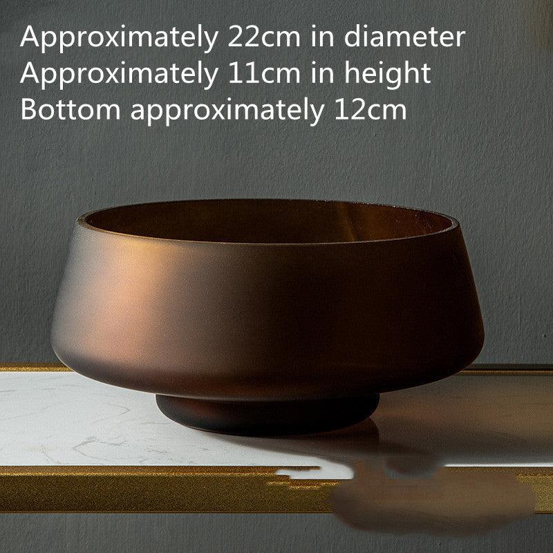 Light Luxury Frosted Coffee Color Glass Vase Decoration - Pacisia