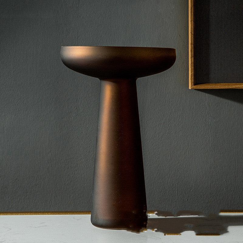 Light Luxury Frosted Coffee Color Glass Vase Decoration - Pacisia