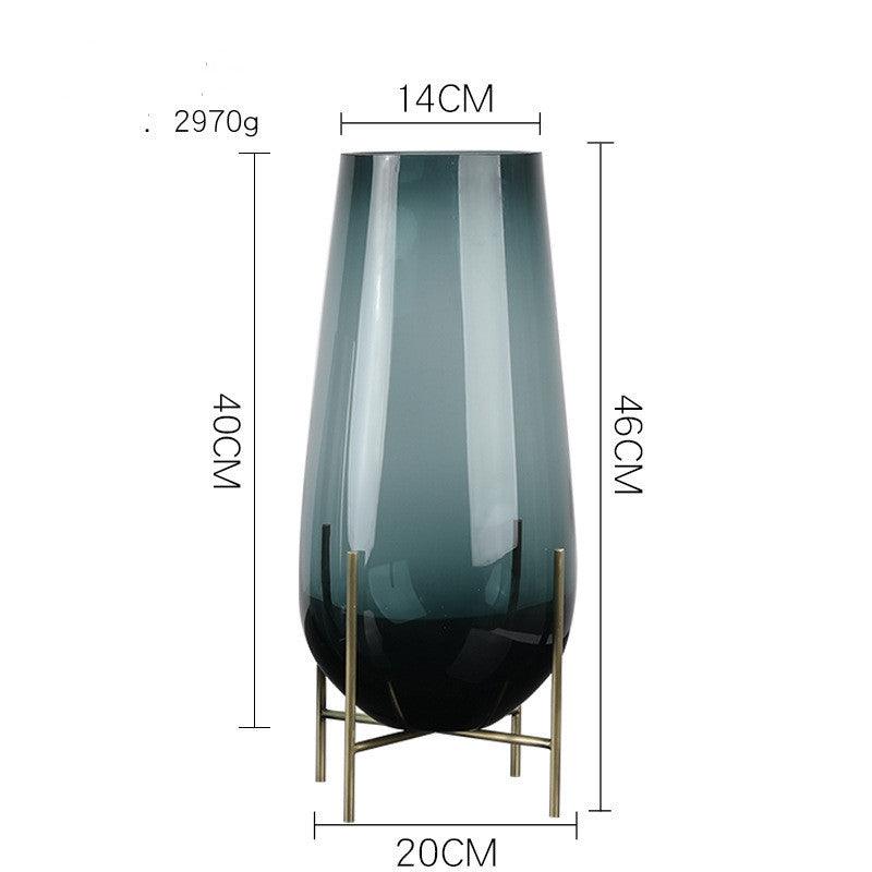 Light Luxury Glass Water Droplet Floor Large Vase - Pacisia