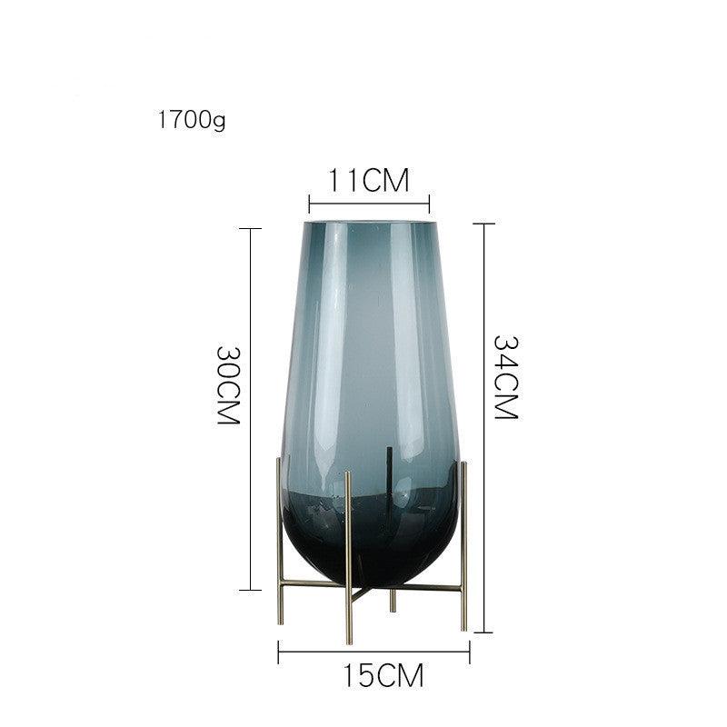 Light Luxury Glass Water Droplet Floor Large Vase - Pacisia