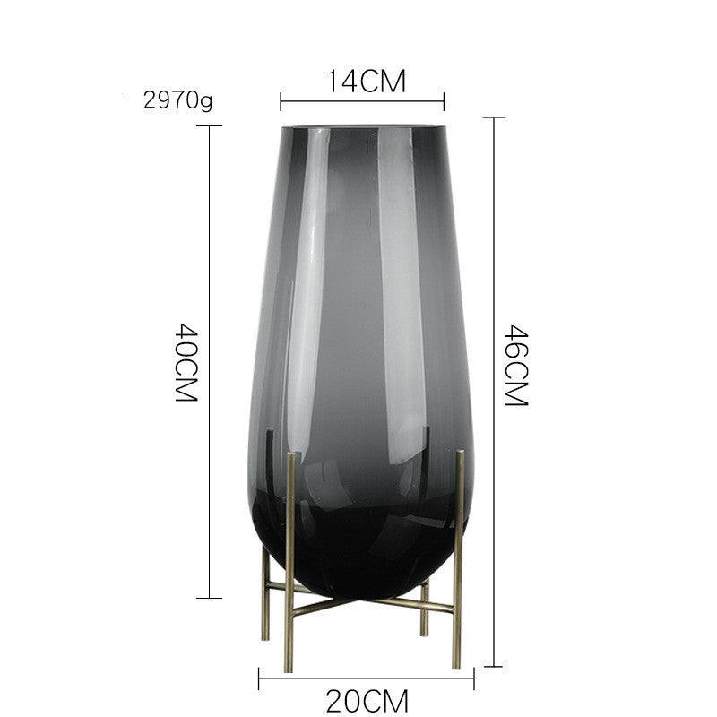 Light Luxury Glass Water Droplet Floor Large Vase - Pacisia