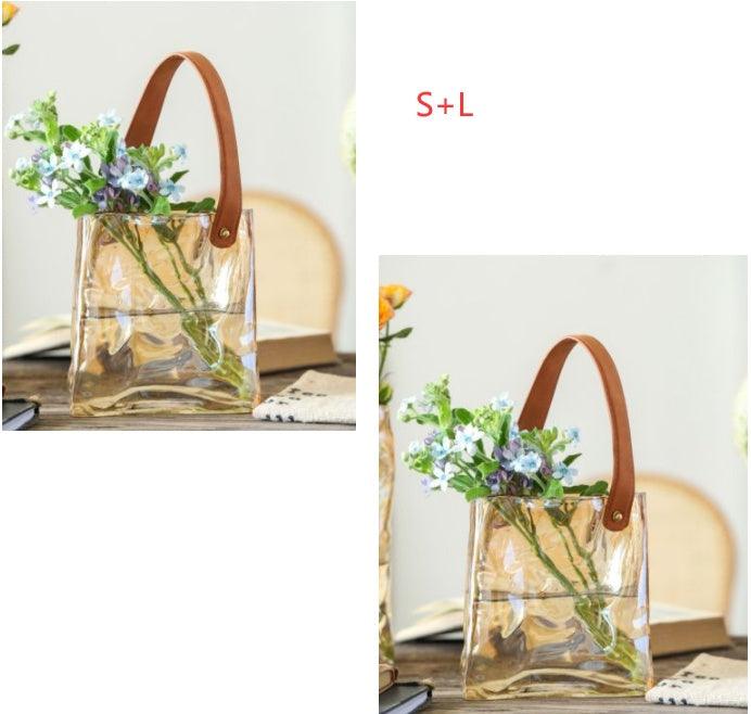 Light Luxury Handbag Glass Vase Aquaculture Decoration - Pacisia