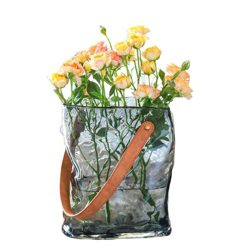 Light Luxury Handbag Glass Vase Aquaculture Decoration - Pacisia