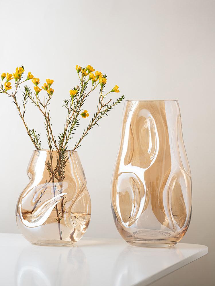 Light Luxury Style Golden Irregular OppositeSex Vase - Pacisia