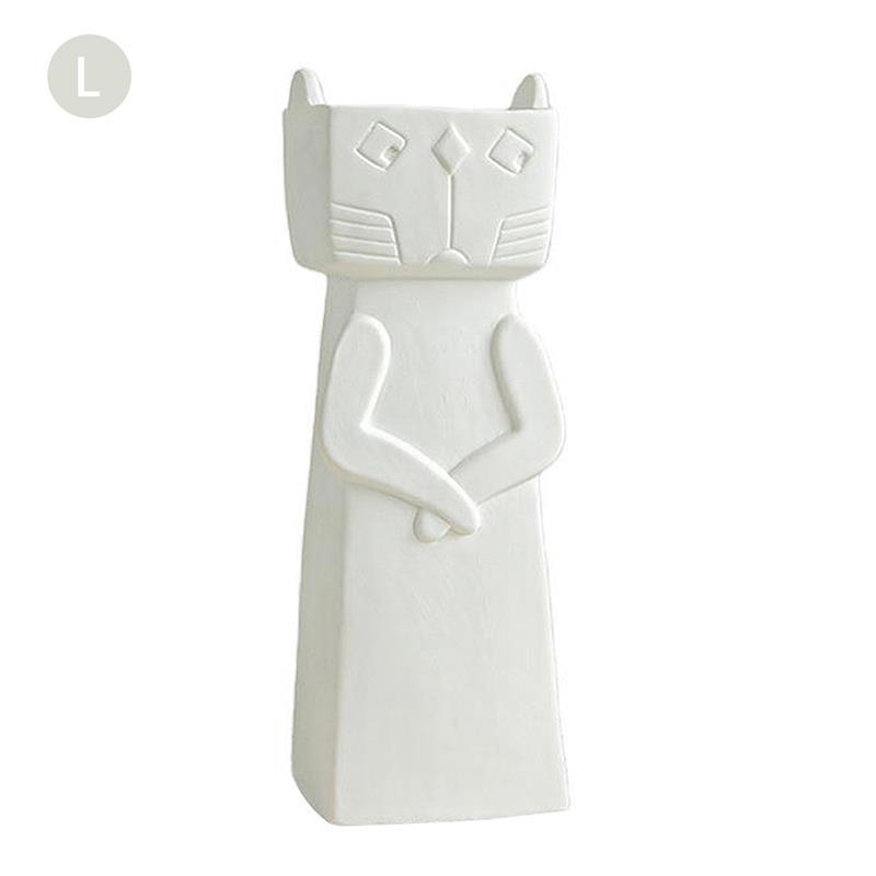 Literary And Modern White Ceramic Small Vase - Pacisia