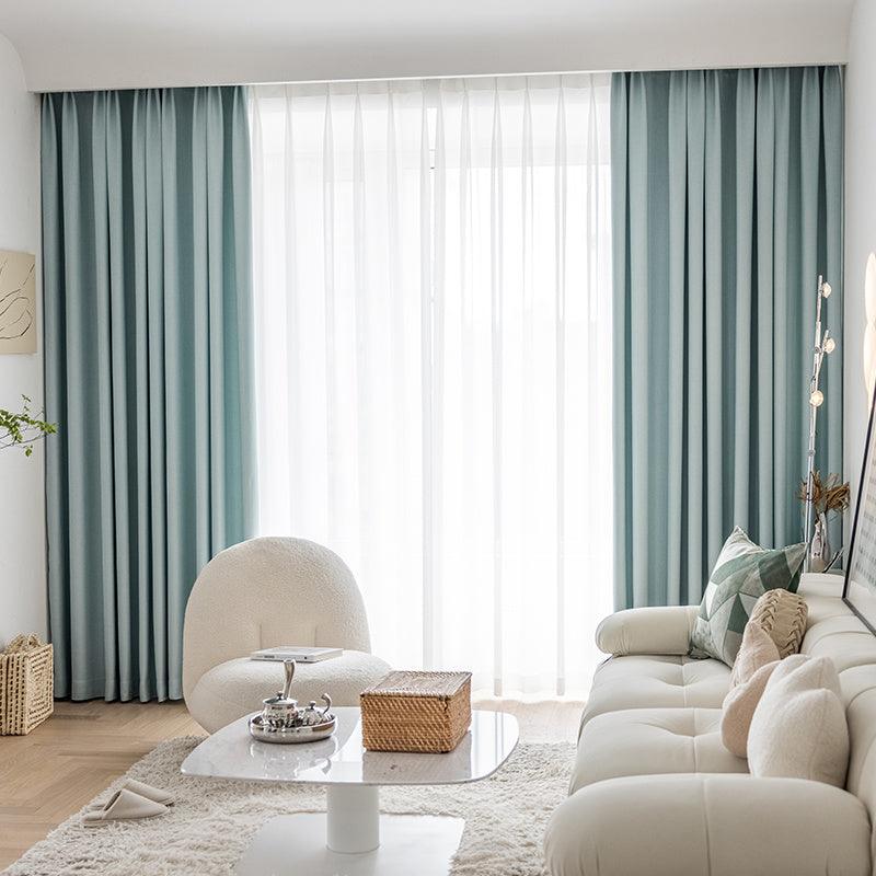 Living Room Bedroom Wheat Grain Solid Color Curtains - Pacisia