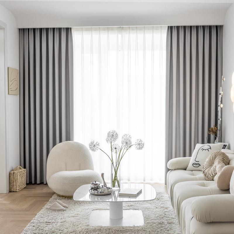 Living Room Bedroom Wheat Grain Solid Color Curtains - Pacisia