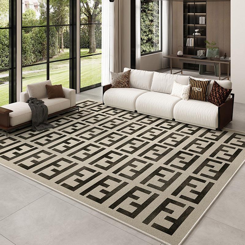 Living Room Carpet Full French Black And White Home - Pacisia