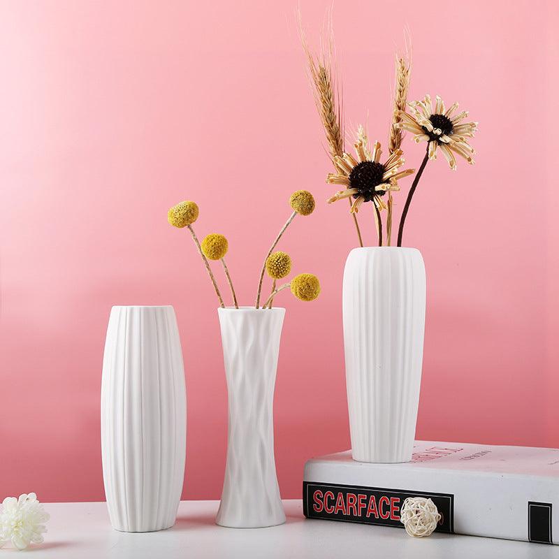 Living Room Decoration Modern White Ceramic Vase - Pacisia