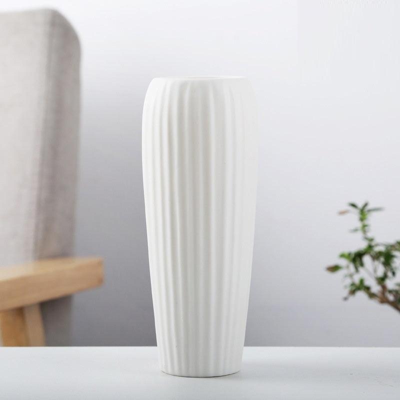 Living Room Decoration Modern White Ceramic Vase - Pacisia