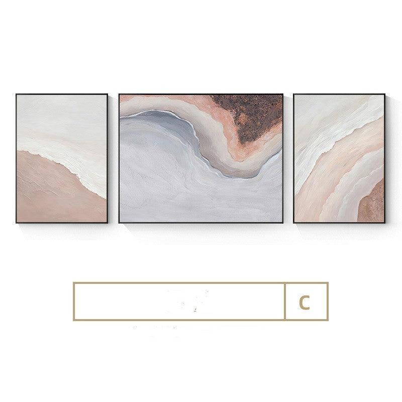 Living Room Decorative Painting Abstract Art Ocean Wave Triptych Sofa Background Wall - Pacisia