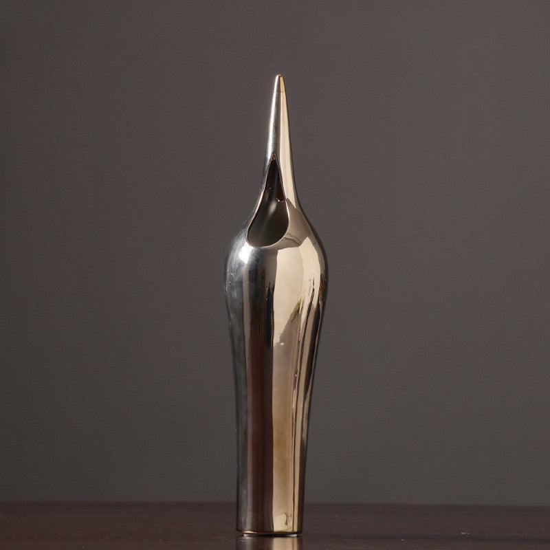 Living Room Porch Decoration European Style Silver Creative Ceramic Vase - Pacisia