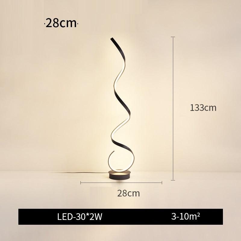 Living Room Sofa Simple Spiral Line Wave Floor Lamp - Pacisia