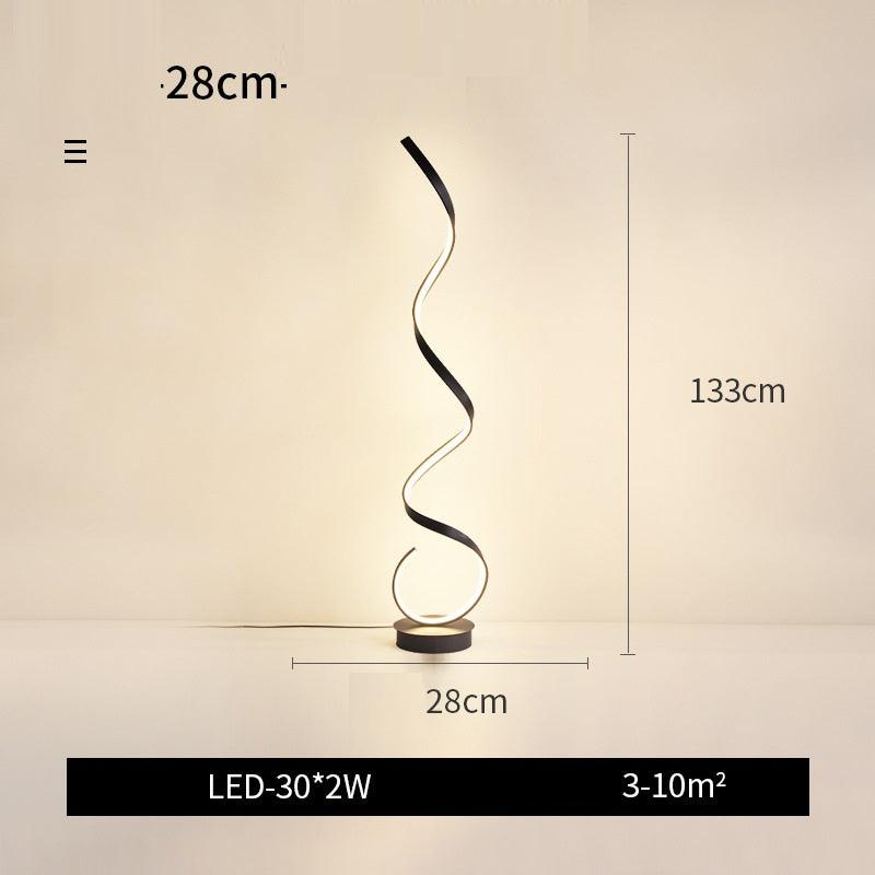 Living Room Sofa Simple Spiral Line Wave Floor Lamp - Pacisia