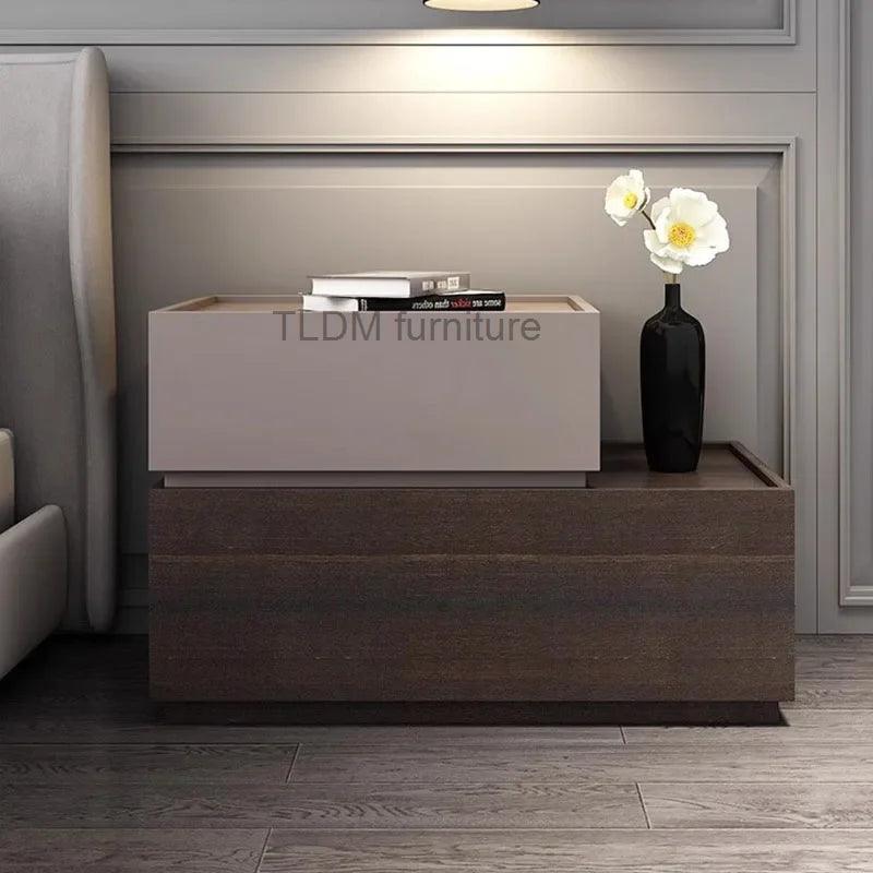 Luxury Bedside Nightstands Storage Minimalist Drawers Wooden Living Room Cabinet Nightstands Bedroom Mesita De Noche Bedroom Set - Pacisia