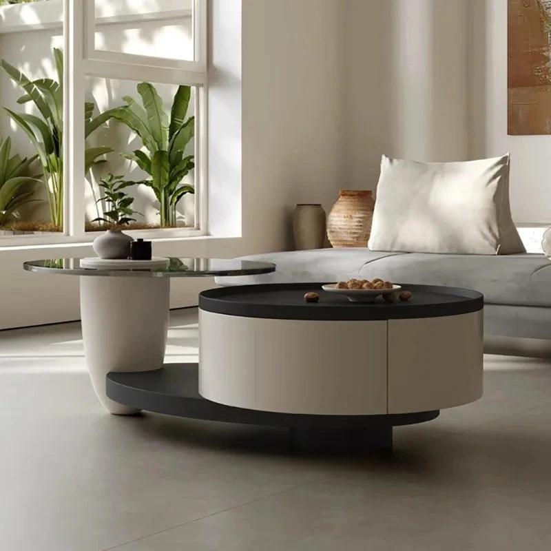 Luxury Nordic Coffee Tables Wood Round Design Living Room Coffee Tables Minimalist Modern Tavolino Da Salotto Home Furniture - Pacisia