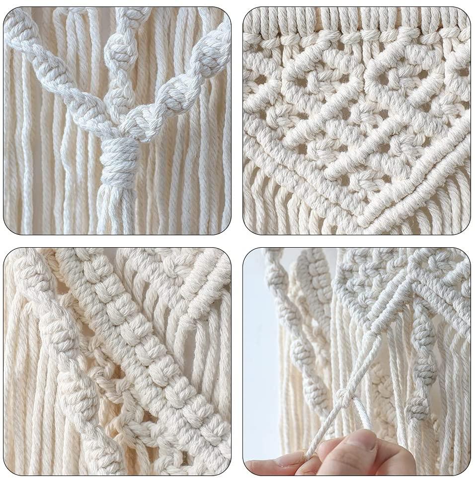 Macrame Wall Hanging Woven Tapestry - Boho Wall Decor With Tassel Handmade Chic Bohemian Wall Art For Home Apartment Dorm Room Decoration Craft - Pacisia