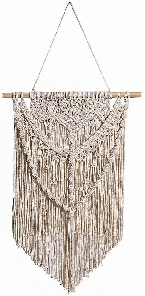 Macrame Wall Hanging Woven Tapestry - Boho Wall Decor With Tassel Handmade Chic Bohemian Wall Art For Home Apartment Dorm Room Decoration Craft - Pacisia