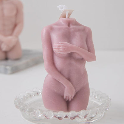 Male and Female Body Shaped Aromatherapy Candle - Handcrafted Paraffin Wax - Pacisia