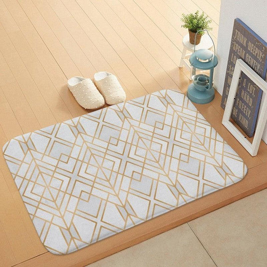 Marble Coral Velvet Door Mat Floor Mat Bathroom Anti-Skid - Pacisia
