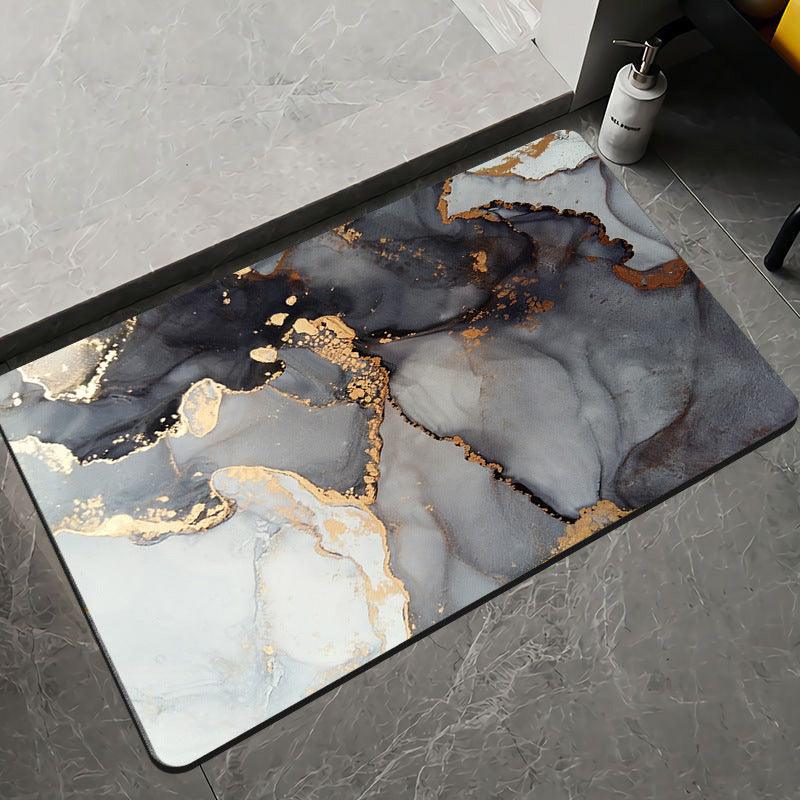 Marble Pattern Soft Diatom Ooze Absorbent Floor Mat - Pacisia