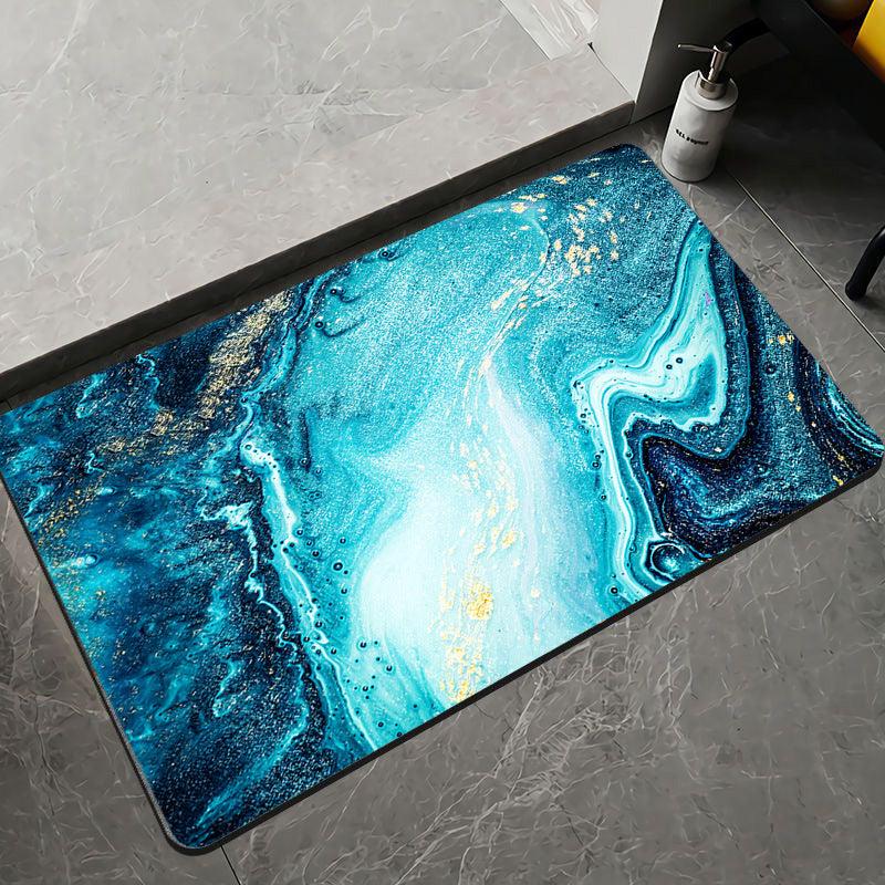 Marble Pattern Soft Diatom Ooze Absorbent Floor Mat - Pacisia