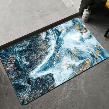 Marble Pattern Soft Diatom Ooze Absorbent Floor Mat - Pacisia