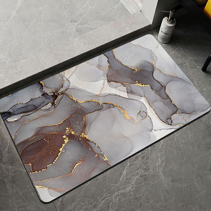 Marble Pattern Soft Diatom Ooze Absorbent Floor Mat - Pacisia