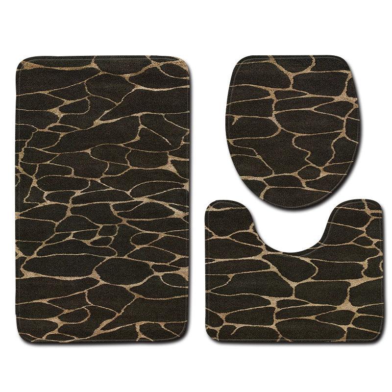 Marble Toilet Three-Piece Floor Mat Door Mat Bathroom Carpet - Pacisia