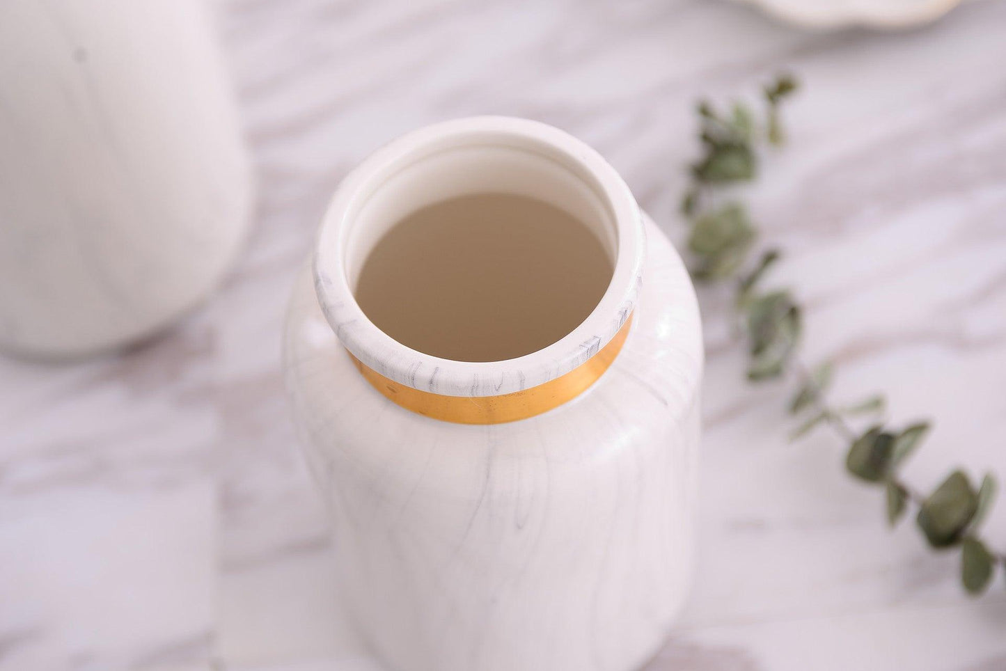 Marbling Golden Ceramic Vase Flower Home Decorative Crafts Home Ornament - Pacisia