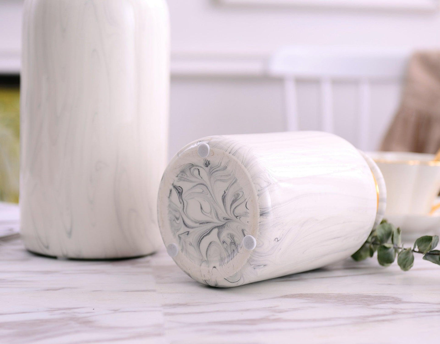 Marbling Golden Ceramic Vase Flower Home Decorative Crafts Home Ornament - Pacisia