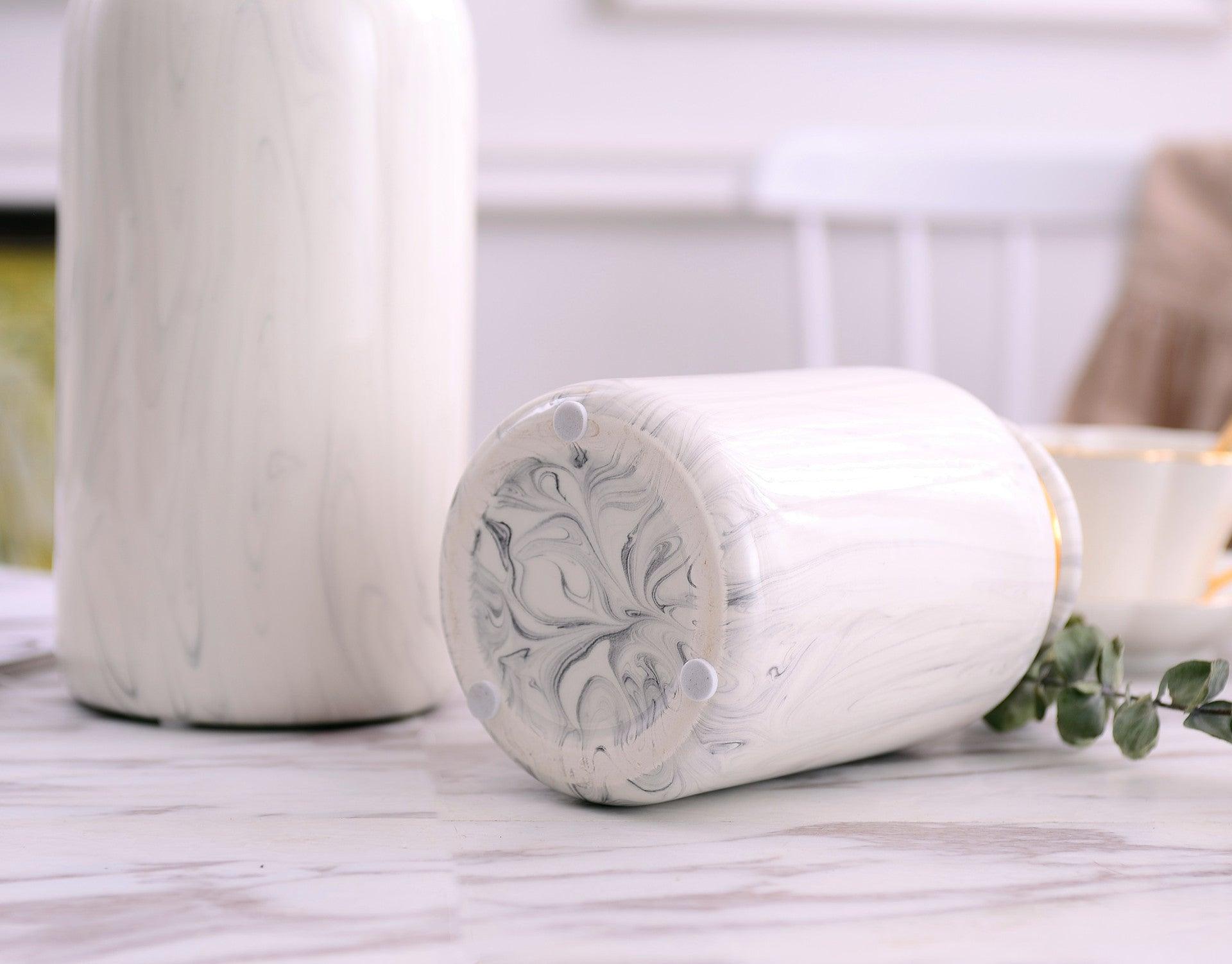 Marbling Golden Ceramic Vase Flower Home Decorative Crafts Home Ornament - Pacisia