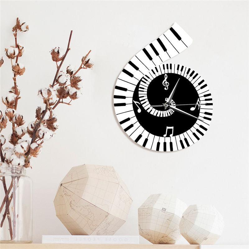 Decoration Wall Clock Treble Clef Piano Keyboard Musical Notes Irregular Decoration Clock Wall Clock Cross-border - Pacisia