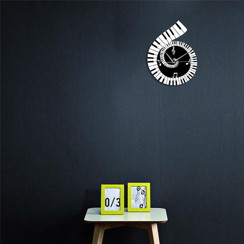 Decoration Wall Clock Treble Clef Piano Keyboard Musical Notes Irregular Decoration Clock Wall Clock Cross-border - Pacisia