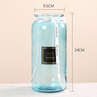 Mini Straight Transparent Glass Vase Ornaments Flower Arrangement Hydroponic Vase - Pacisia