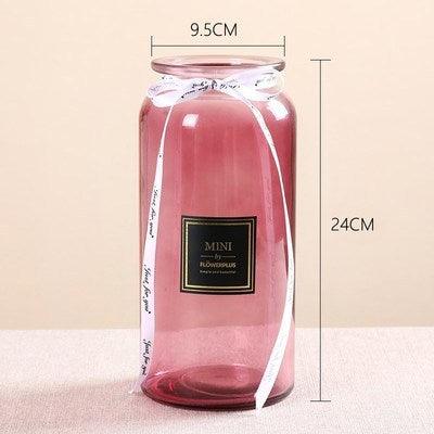 Mini Straight Transparent Glass Vase Ornaments Flower Arrangement Hydroponic Vase - Pacisia