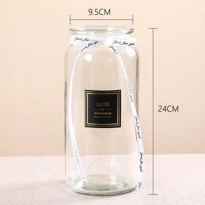 Mini Straight Transparent Glass Vase Ornaments Flower Arrangement Hydroponic Vase - Pacisia