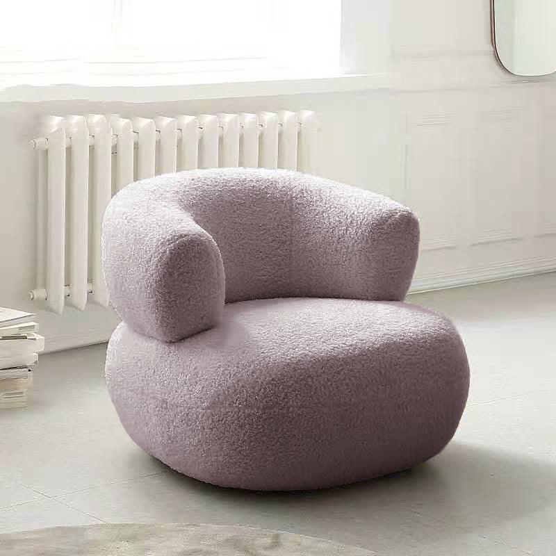 Minimalist Creative Casual White Lambswool Lazy Small Apartment Single Sofa Chair - Pacisia