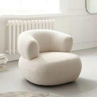 Minimalist Creative Casual White Lambswool Lazy Small Apartment Single Sofa Chair - Pacisia