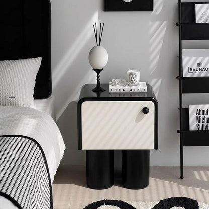 Minimalist Storage Box Nightstands Black White Simple Kawaii Bedside Table Cute Design Table De Chevet Furniture Living Room - Pacisia