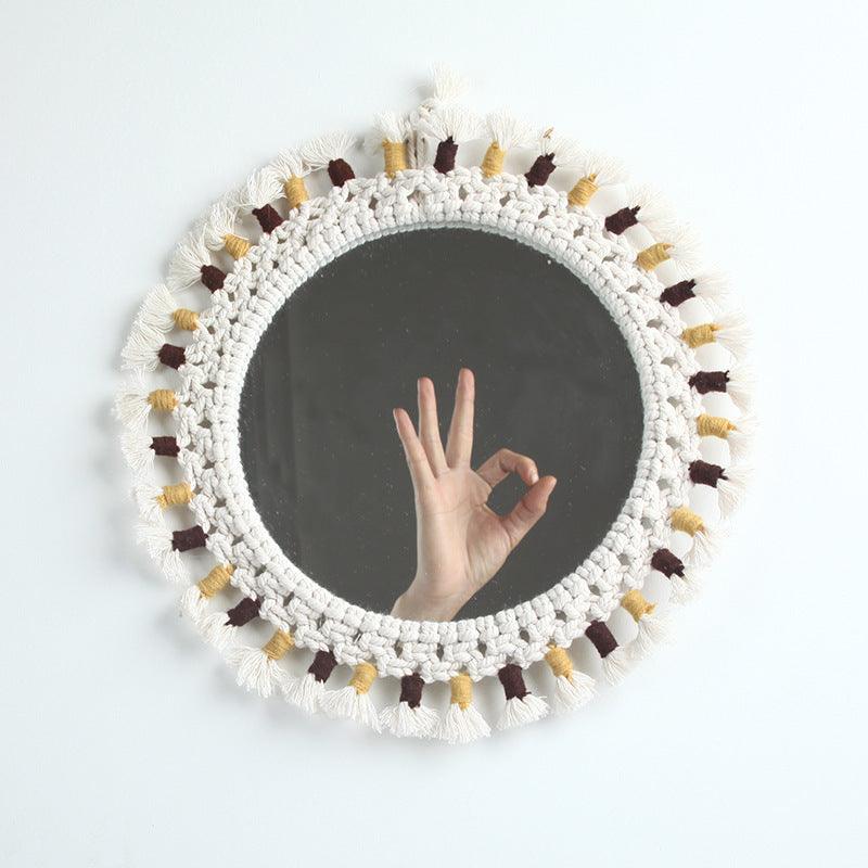 Mirror Handmade Tapestry Makeup Mirror Bedside Decoration Wall Hanging - Pacisia