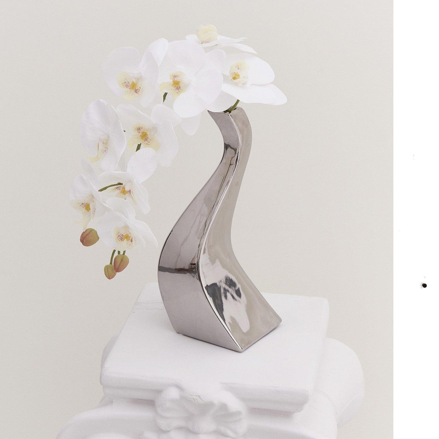 Mirror Silver Vase Ceramic Design Sense Electroplating - Pacisia