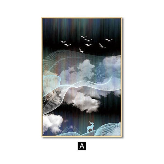 Modern Abstract Deer Canvas Art - Framed and Unframed Wall Decor - Pacisia