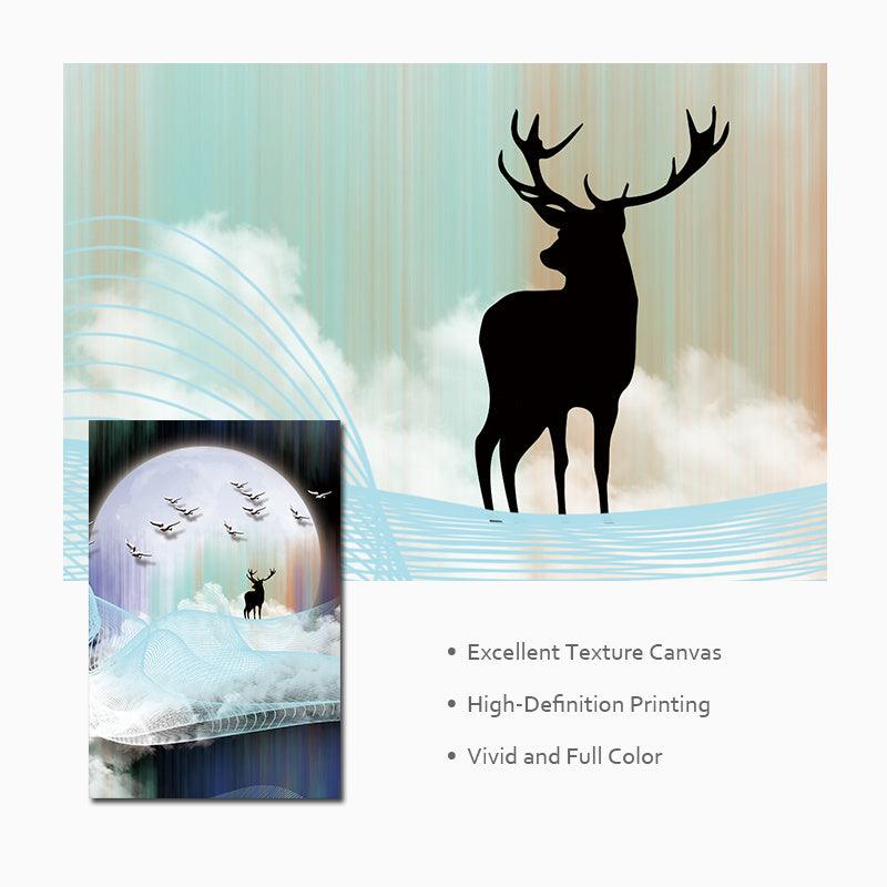 Modern Abstract Deer Canvas Art - Framed and Unframed Wall Decor - Pacisia